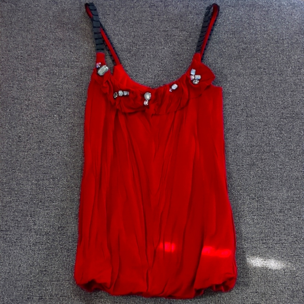 Wetseal  burgundy with Rhinestone details Xs tank top